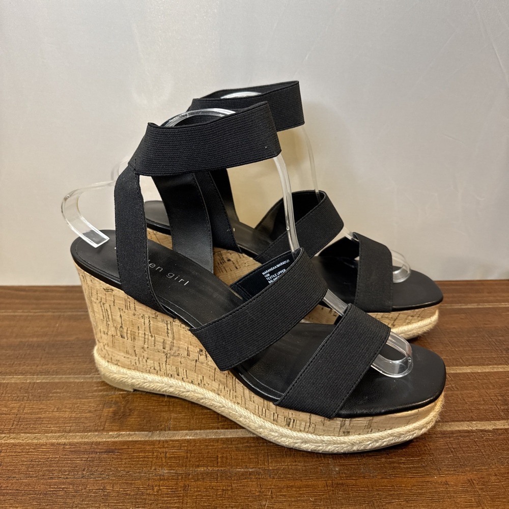 Madden Girl Women's Strappy Cork Wedge Platform Heel Sandals Size 10M